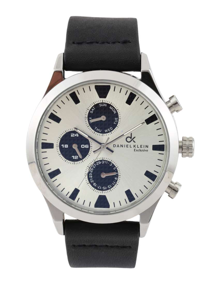 Daniel klein silver toned dial watch hotsell