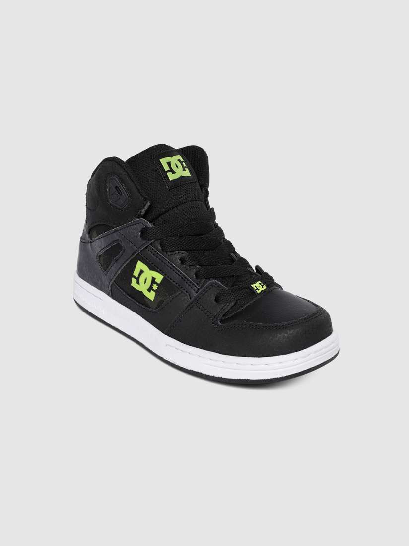 Buy DC Boys Black Printed Leather Mid Top Sneakers Casual Shoes for Boys 8863139 Myntra