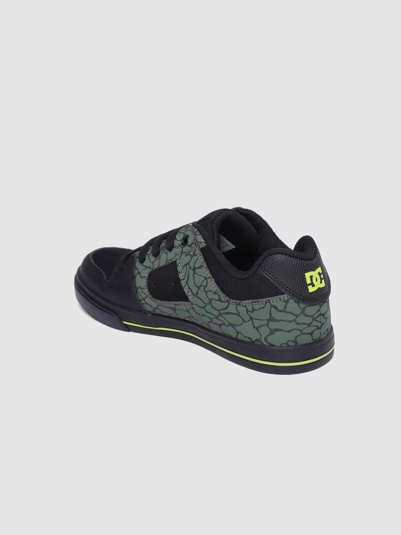 Buy DC Boys Black Olive Green Printed Leather Sneakers Casual Shoes for Boys 8863163 Myntra