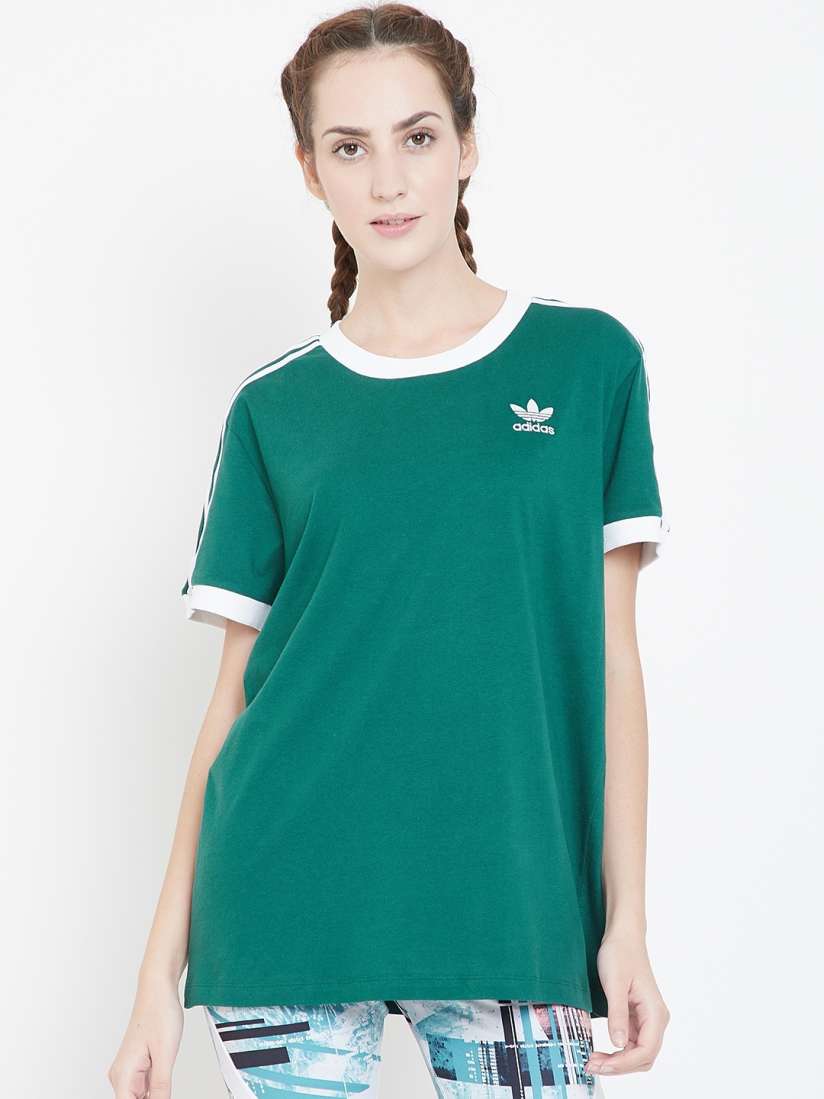 Green adidas t shirt womens online