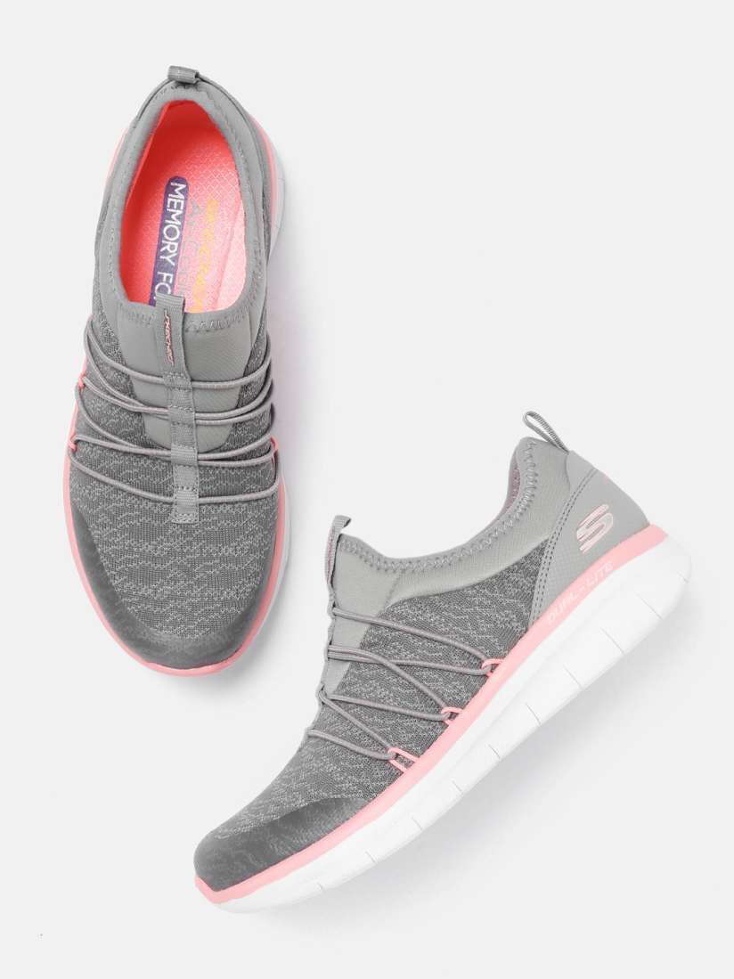 Skechers womens grey sneakers deals