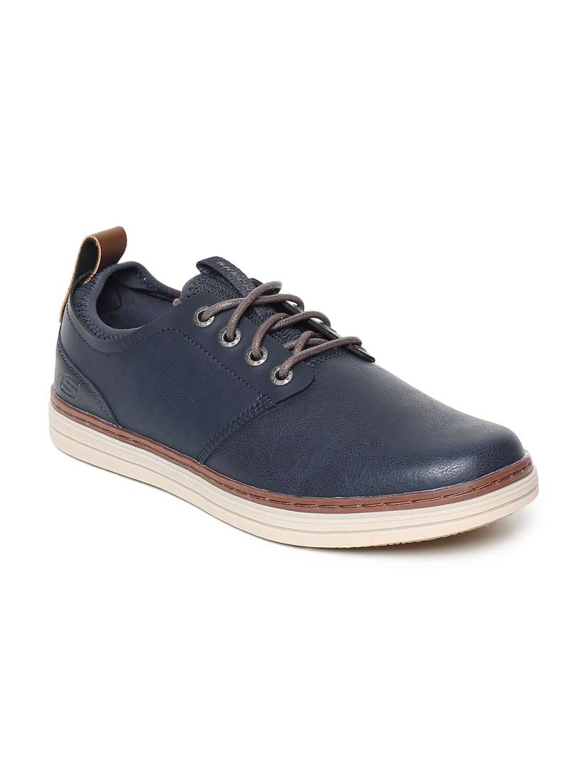 Buy Skechers Men Navy Blue HESTON ROGIC Leather Sneakers Casual Shoes for Men 8885807 Myntra