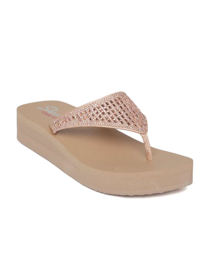 rose gold skechers sandals