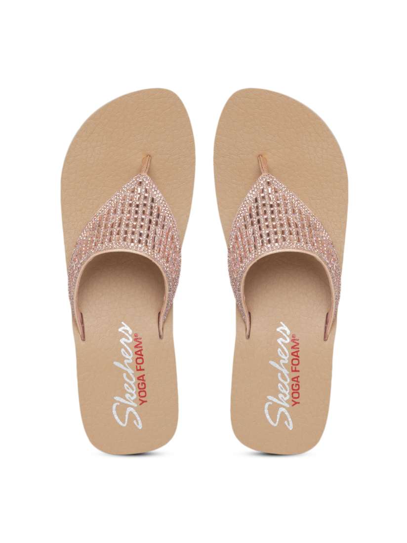 Rose gold skechers flip flops hot sale