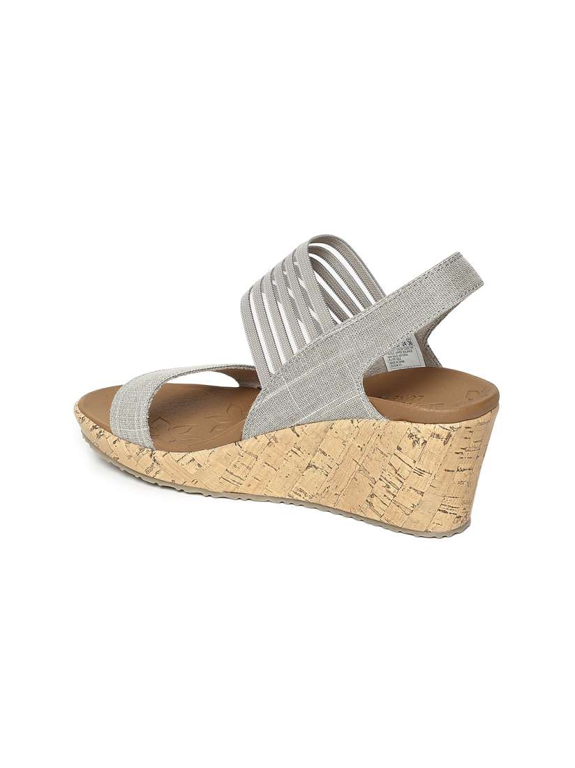 Buy Skechers Women Grey BEVERLEE SMITTEN KITTEN Solid Wedge Sandals Heels for Women 8886099 Myntra