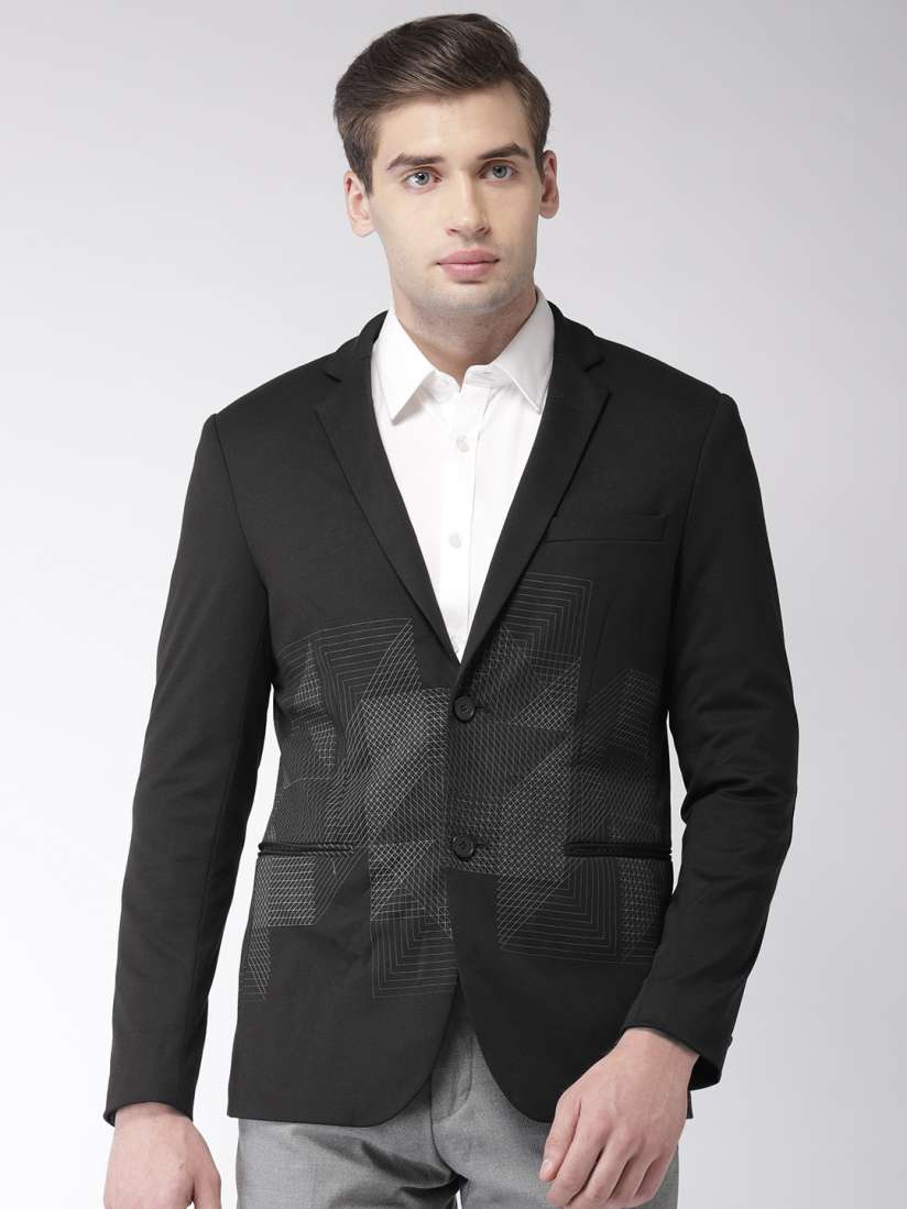 Buy Arrow New York Men Black Printed Zero Calorie Fit Single Breasted Smart Casual Blazer Blazers for Men 8908007 Myntra