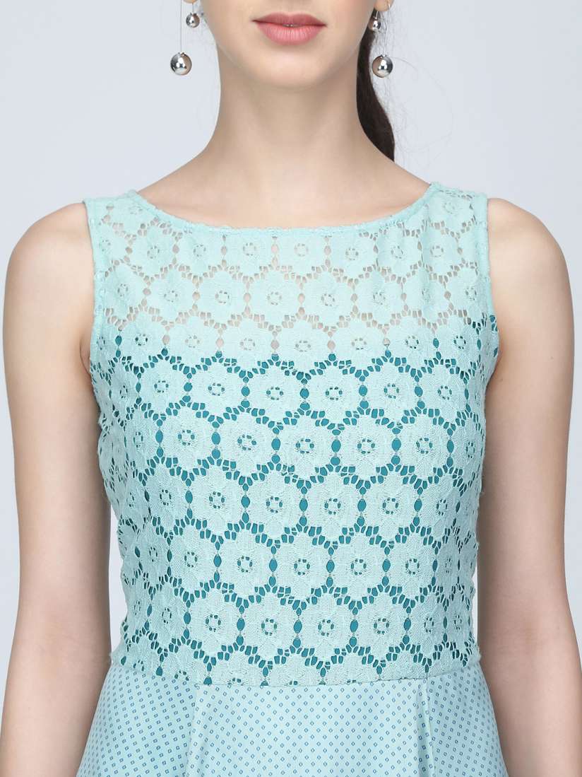 Buy Ojjasvi Women Sea Green Self Design Maxi Dress Dresses for Women 8912043 Myntra