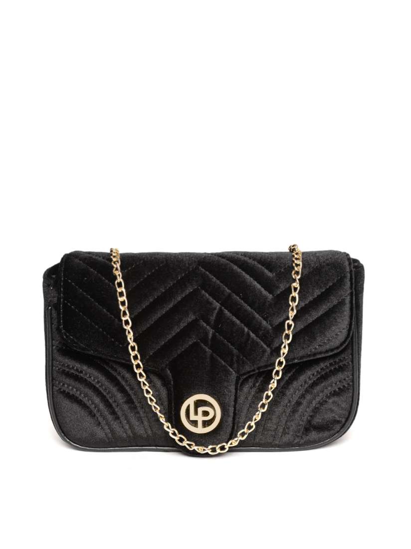 Buy Lino Perros Black Solid Quilted Sling Bag Handbags for Women 8920805 Myntra