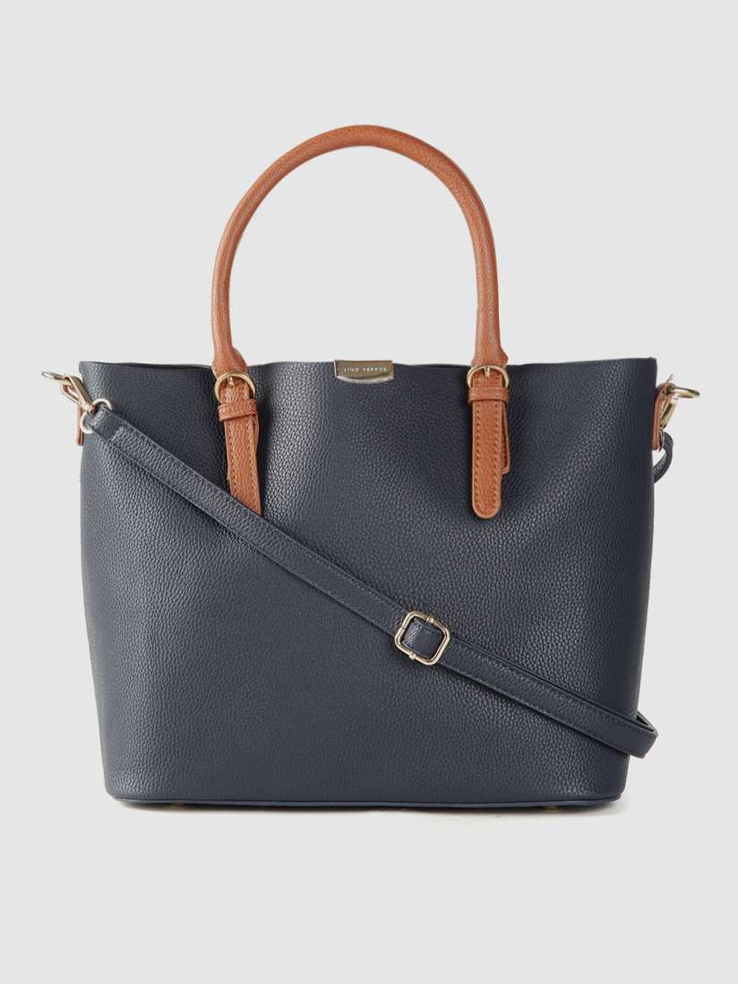 Buy Lino Perros Navy Blue Solid Handheld Bag Handbags for Women 8920815 Myntra