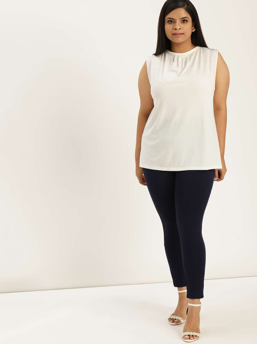 Buy Sztori Plus Size Women Navy Blue Solid Treggings Jeggings for Women 8935245 Myntra