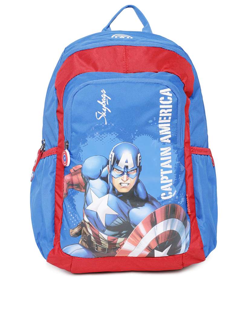 Buy Skybags Boys Blue Red Blue Red Captain America Printed Backpack Backpacks for Boys 8937299 Myntra