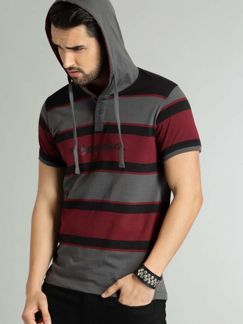 Hooded t shirt myntra hotsell