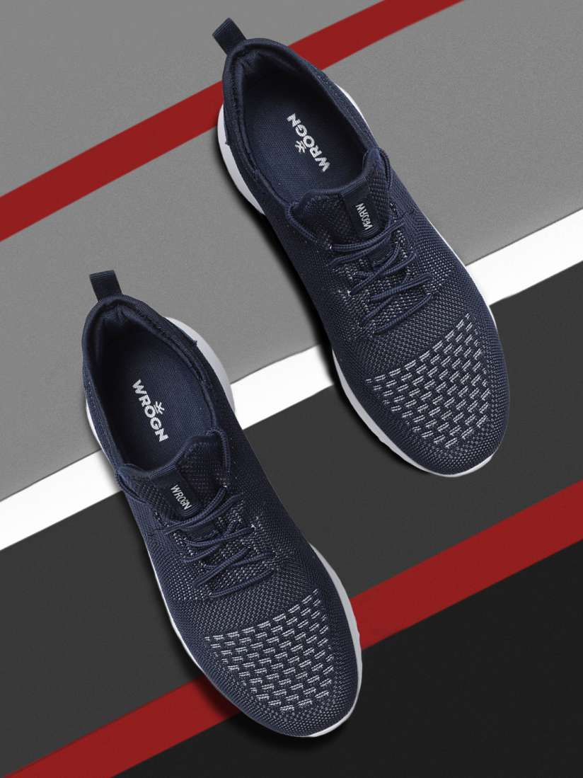 Wrogn men navy blue sneakers best sale