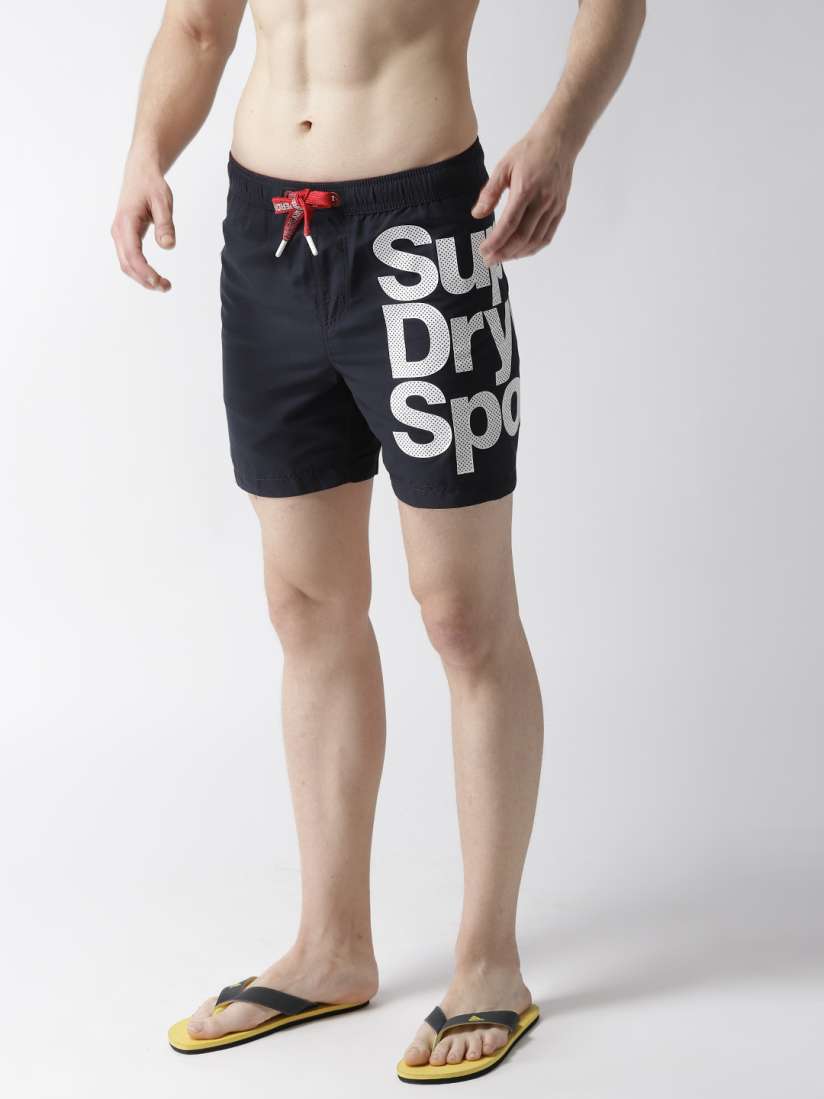 Buy Superdry Men Navy Blue White Printed Surfing Shorts MS3149AT Swim Bottoms for Men 8948333 Myntra
