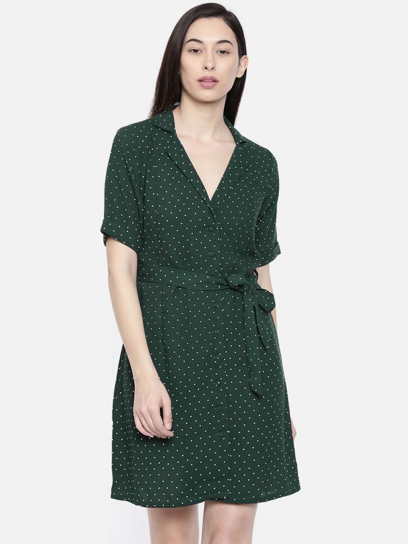 Buy Bossini Women Green Printed A Line Dress Dresses for Women 8949385 Myntra