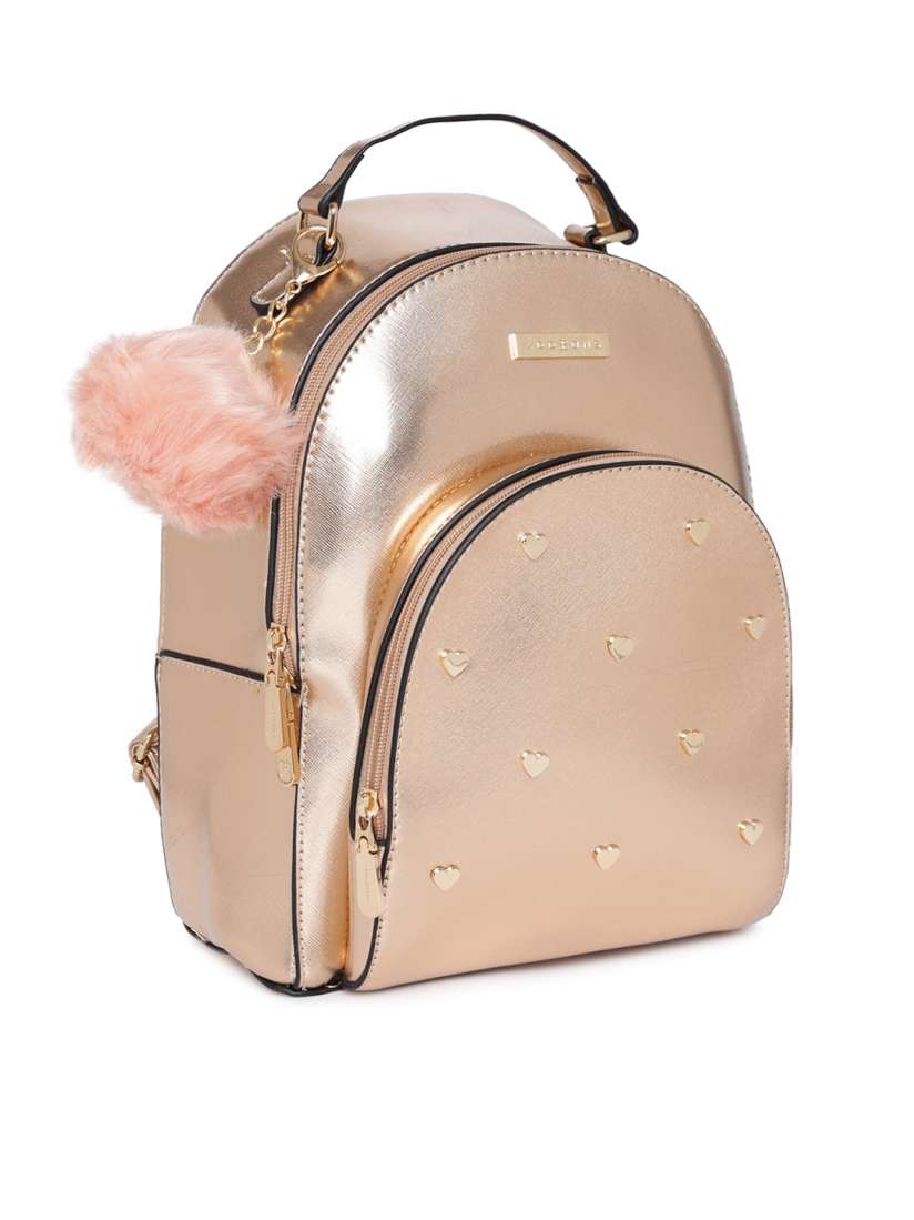 Rose gold purse backpack top