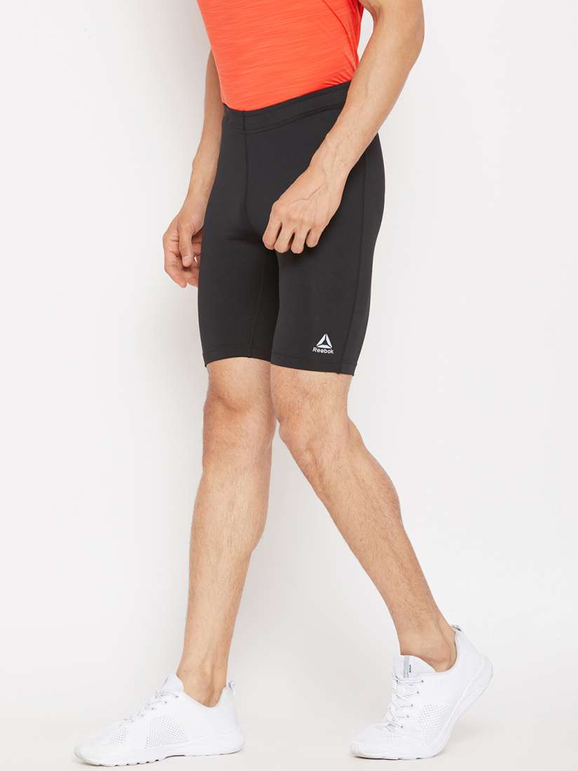 Buy Reebok Men Black Solid Boston Track Club Short Running Tights Tights for Men 8973441 Myntra