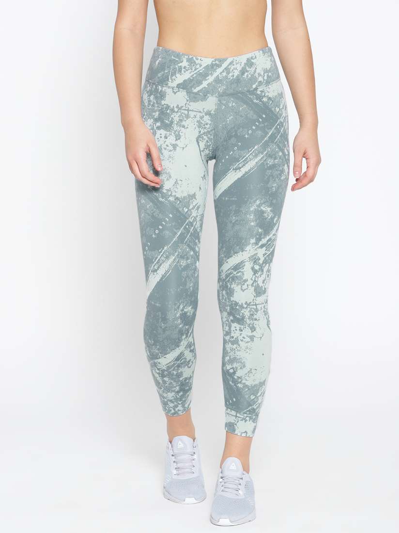 Buy Reebok Women Green White Printed Combat Lux Bold Jacquard Mixed Martial Arts Tights Tights for Women 8973625 Myntra