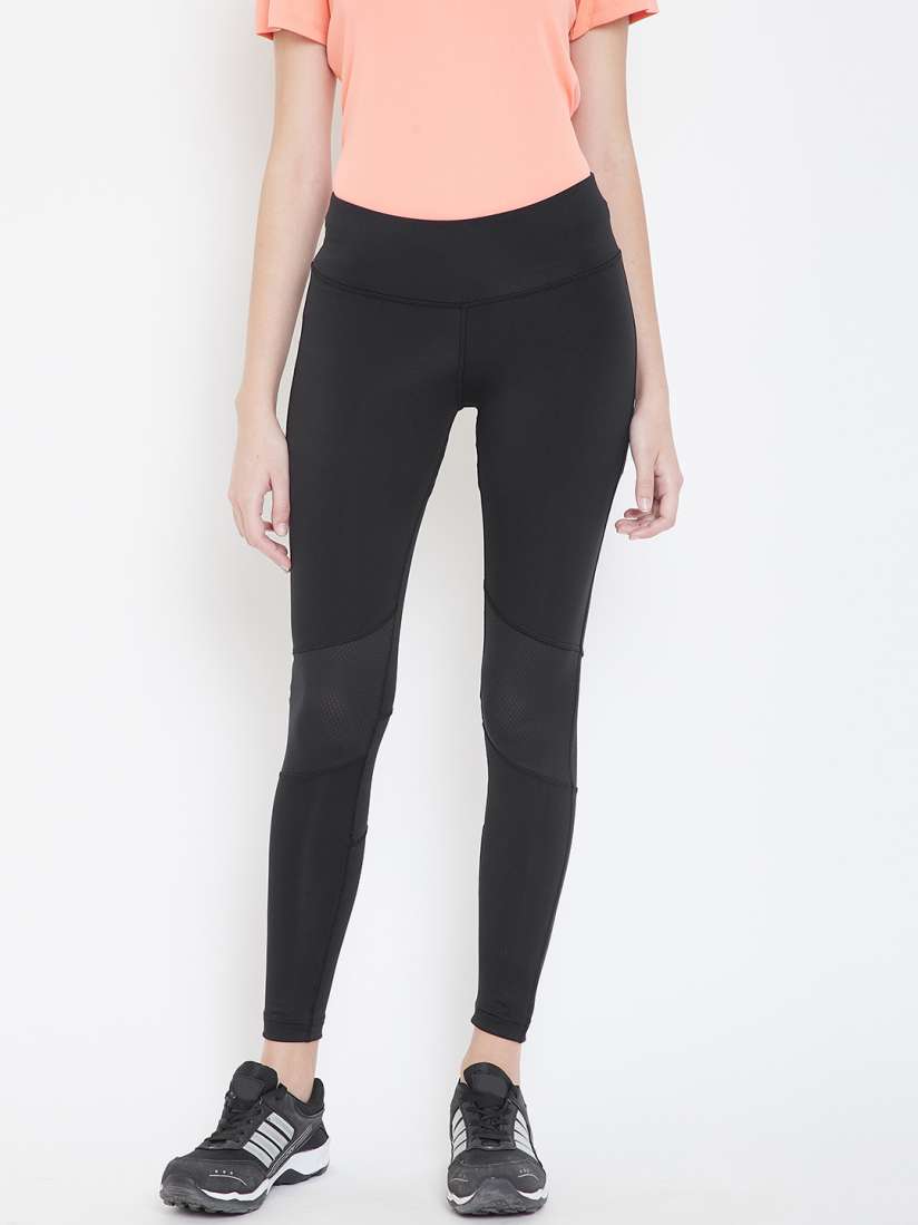 Reebok training mesh insert leggings in black hot sale