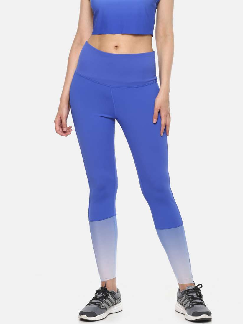 Buy Reebok Women Blue Ombre Colourblocked Yoga Tights Tights for Women 8973825 Myntra