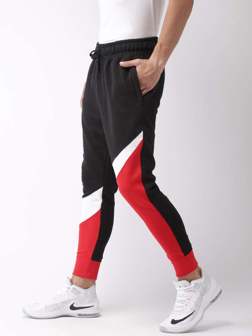Buy Nike Men Black Red AS M NSW HBR PANT BB STMT Colourblocked Joggers Track Pants for Men 8974385 Myntra