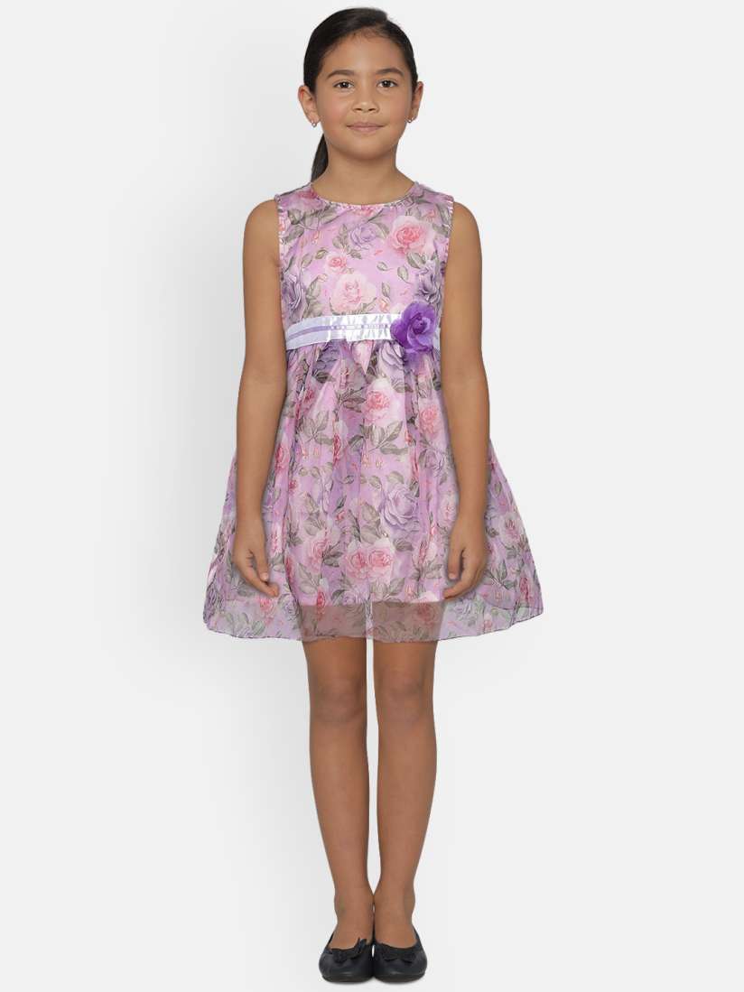 Buy 612 league Girls Purple Printed Fit and Flare Dress Dresses for Girls 8991001 Myntra