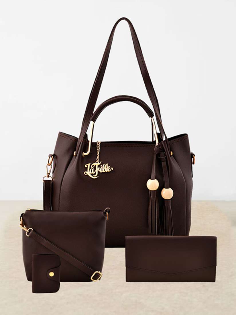 Buy LaFille Brown Solid Shoulder Bag Handbags for Women 9006263 Myntra