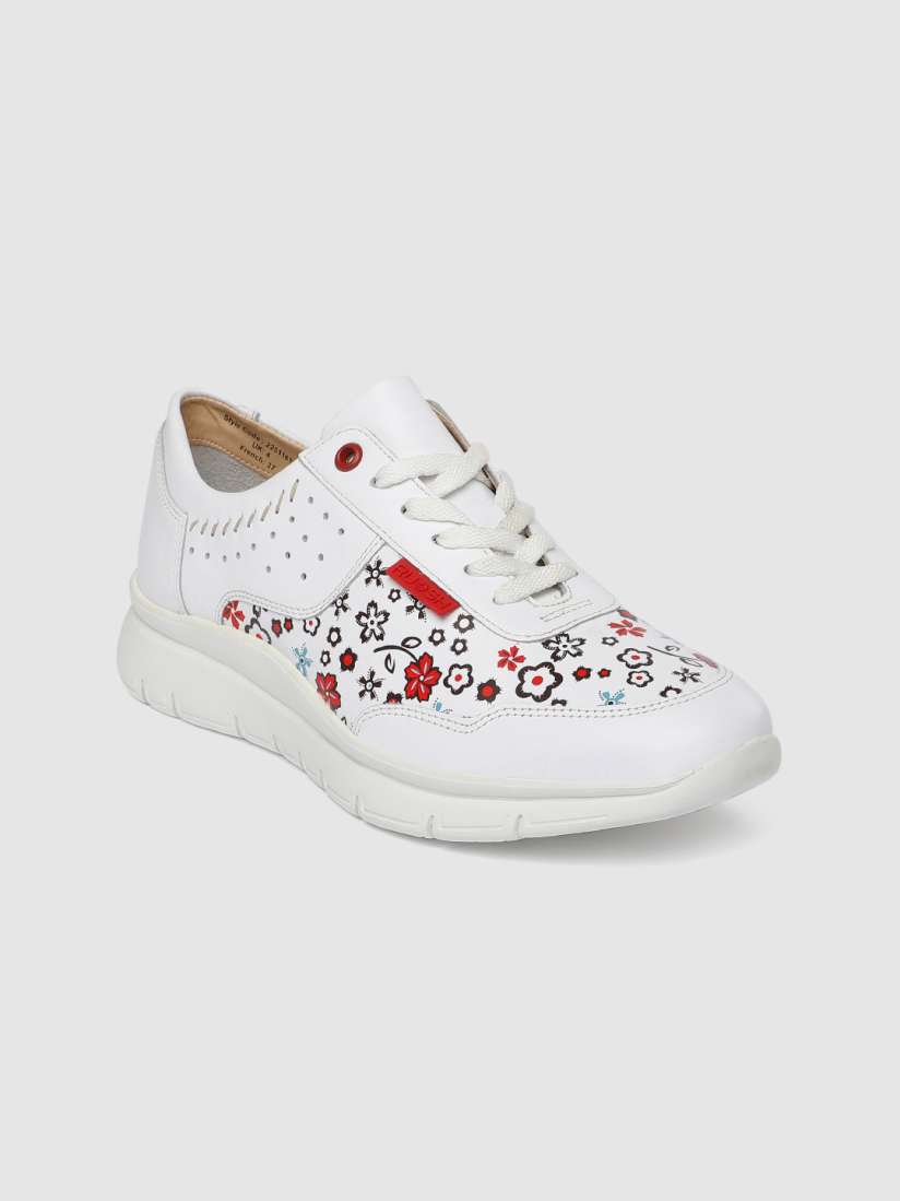Buy Ruosh Women White Printed Leather Sneakers Casual Shoes for Women 9012499 Myntra