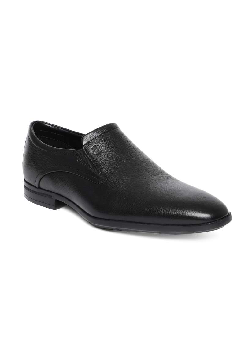 Buy Ruosh Men Black Solid Formal Leather Slip on Shoes Formal Shoes for Men 9012737 Myntra