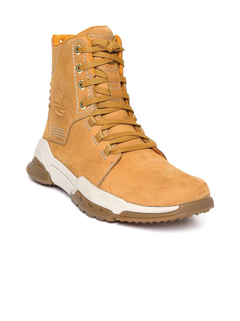 Buy Timberland Men Tan Brown Cityforce Reveal Solid Leather High Top Flat Boots Boots for Men 9022697 Myntra