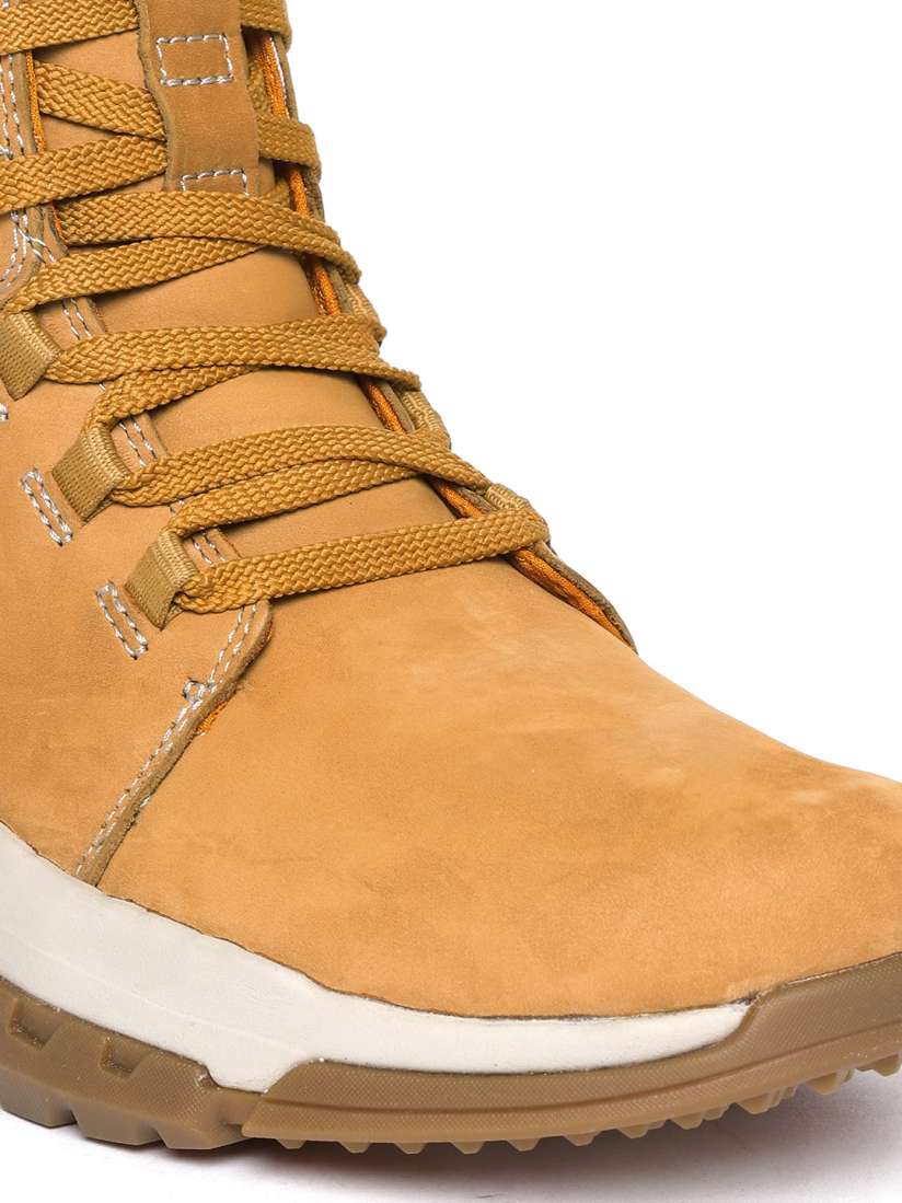 Buy Timberland Men Tan Brown Cityforce Reveal Solid Leather High Top Flat Boots Boots for Men 9022697 Myntra