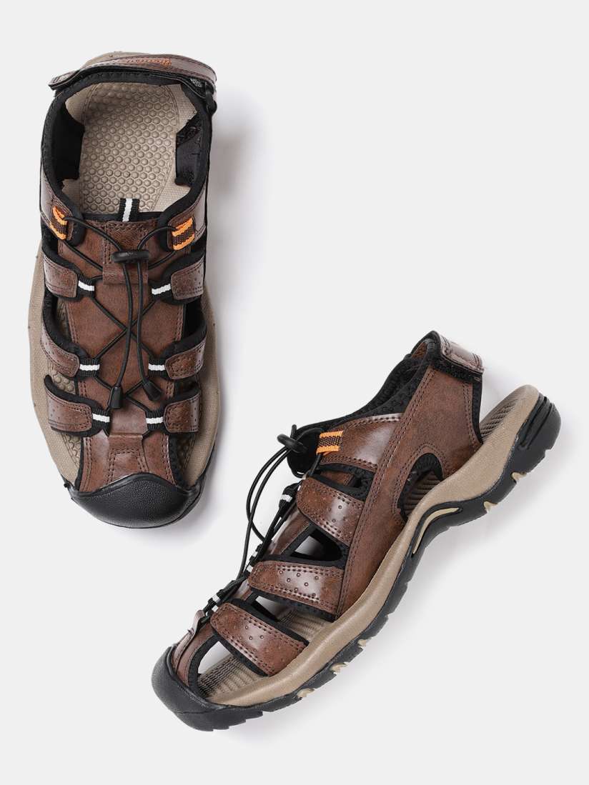 Buy The Roadster Lifestyle Co Men Brown Textured Fisherman Sandals Sandals for Men 9024241 Myntra