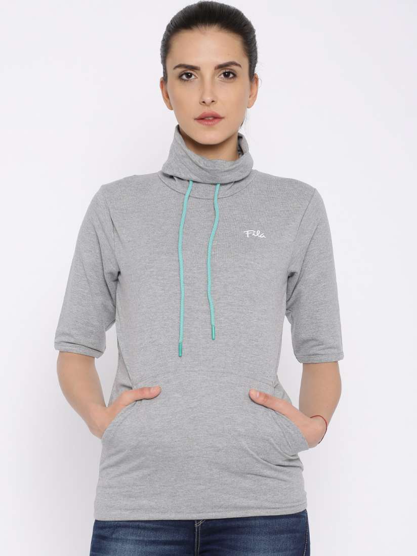 Buy FILA Grey Melange Sweatshirt Sweatshirts for Women 905005 Myntra