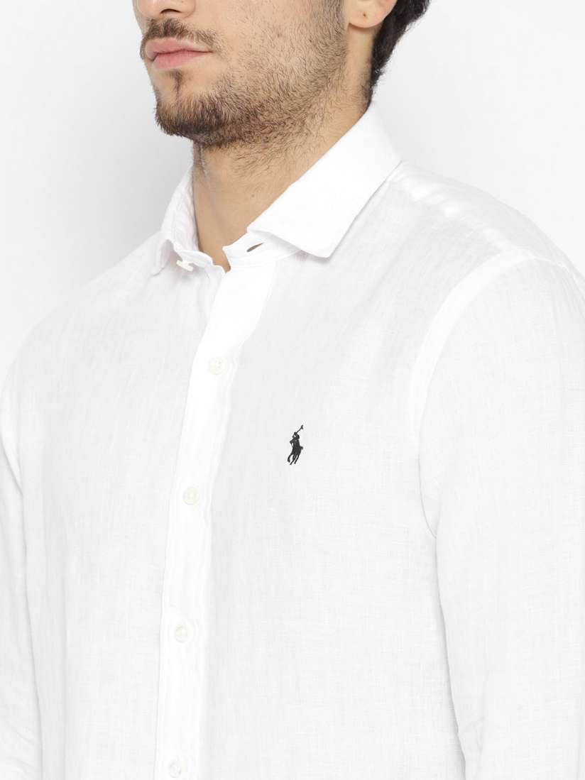 Ralph lauren white linen shirt mens online