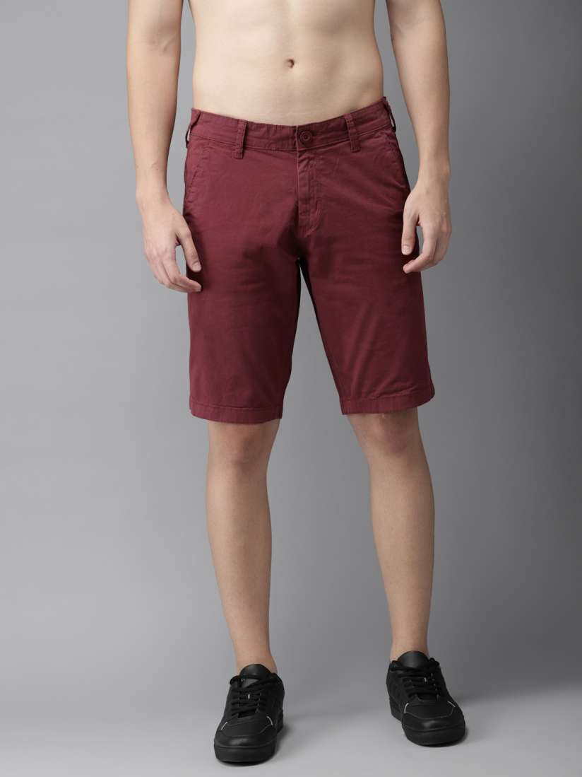 Mens burgundy chino shorts clearance