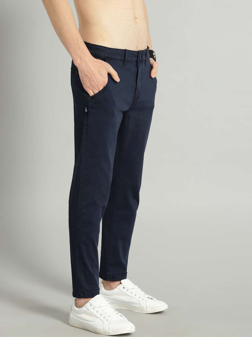 Mens navy cropped chinos shop