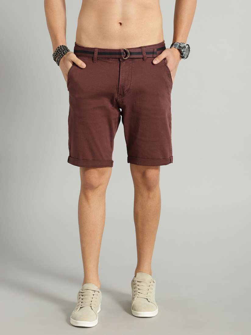 Burgundy chino shorts shop
