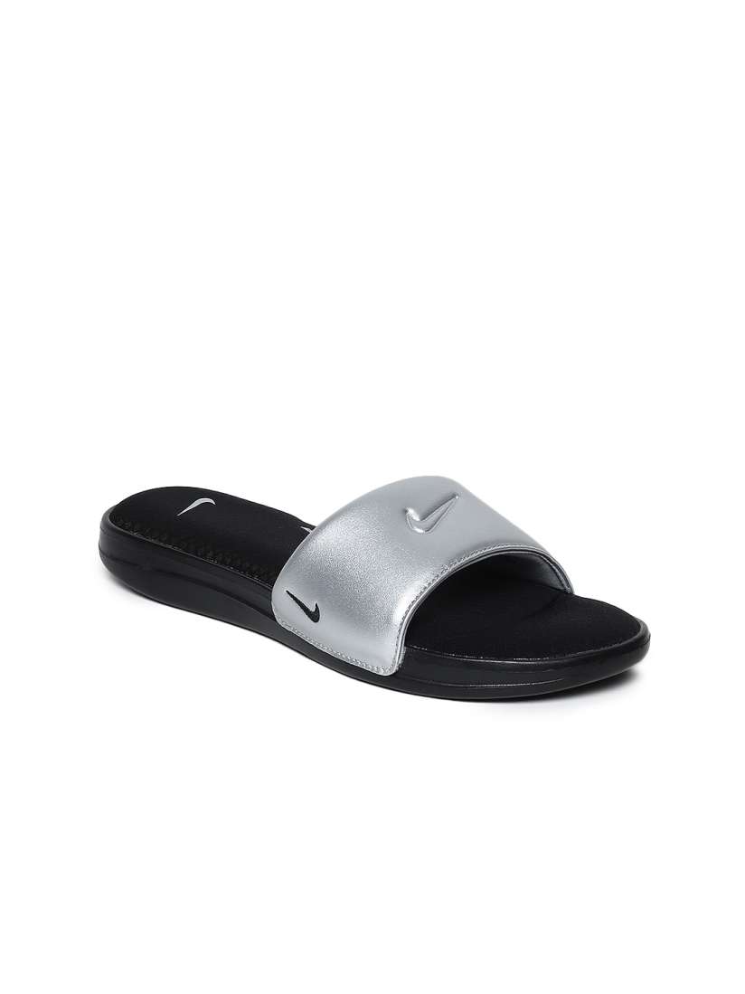 Buy Nike Women Silver Toned Solid Ultra Comfort 3 Sliders Flip Flops for Women 9082753 Myntra
