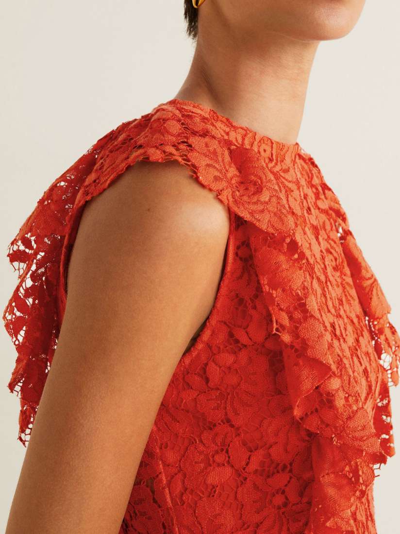 Mango red lace dress sale