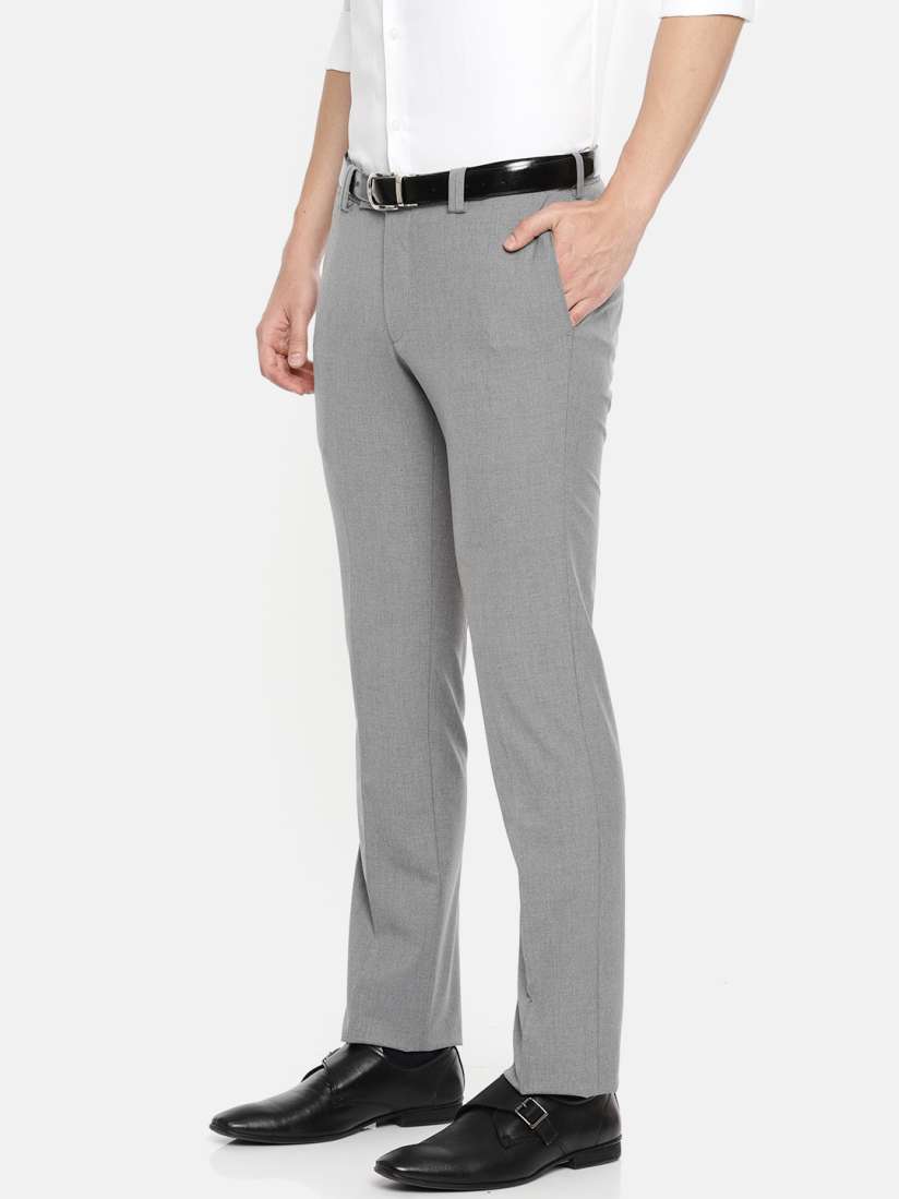 Buy U.S. Polo Assn. Tailored Men Grey Slim Fit Solid Formal Trousers Trousers for Men 9124945 Myntra