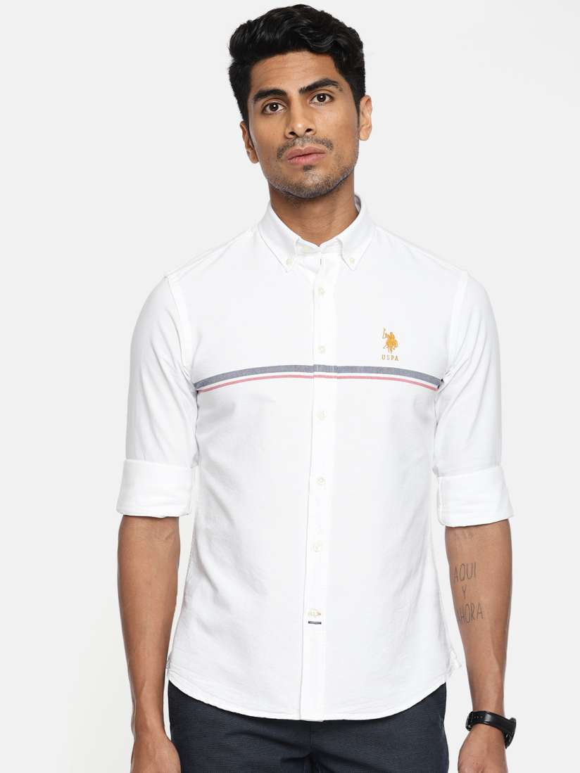 Buy U.S. Polo Assn. Men White Tailored Fit Solid Casual Shirt Shirts for Men 9129699 Myntra