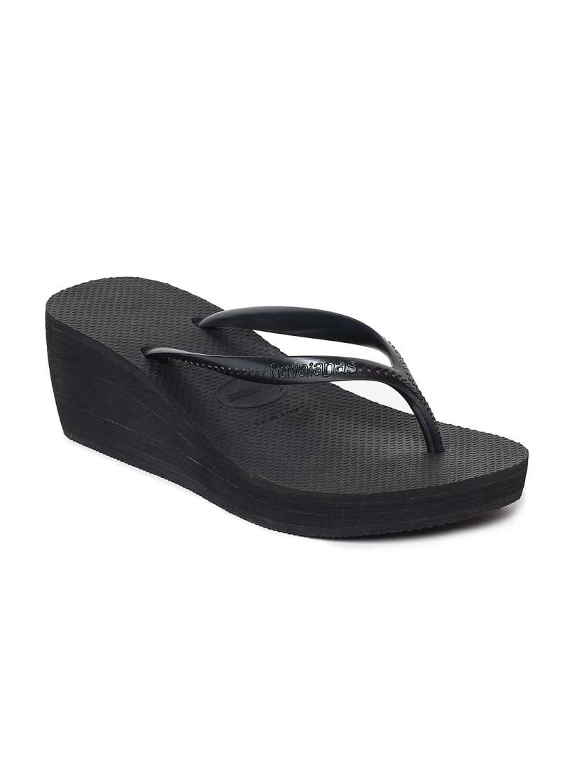 Havaianas black wedge flip flops cheap