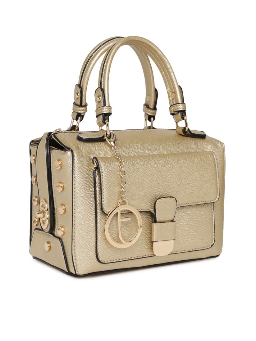 Buy Tresmode Gold Toned Solid Handheld Bag Handbags for Women 9135583 Myntra
