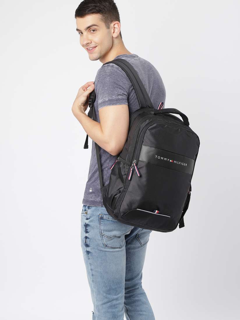 Buy Tommy Hilfiger Unisex Black Solid Backpack Backpacks for Unisex 9137557 Myntra