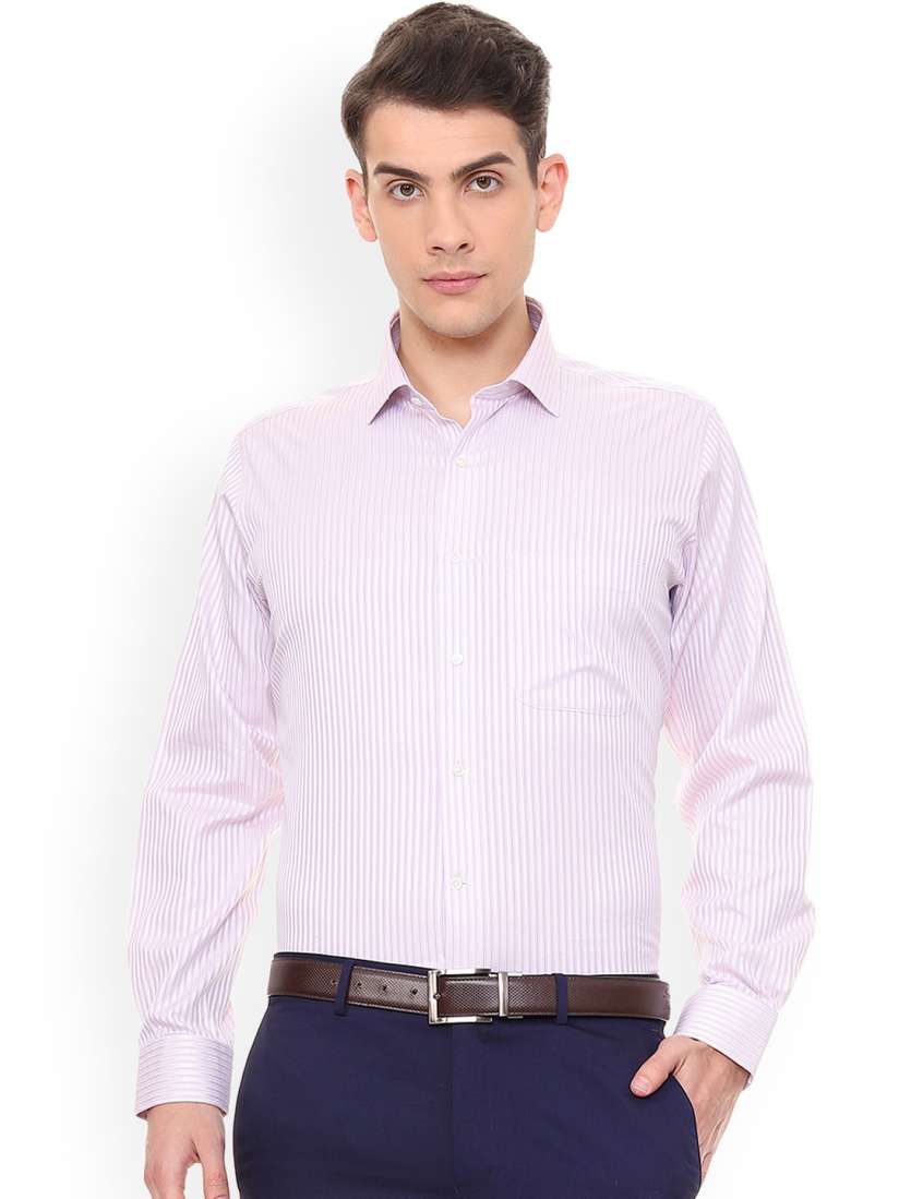 Buy Van Heusen Men Pink Regular Fit Striped Formal Shirt Shirts for Men 9145067 Myntra