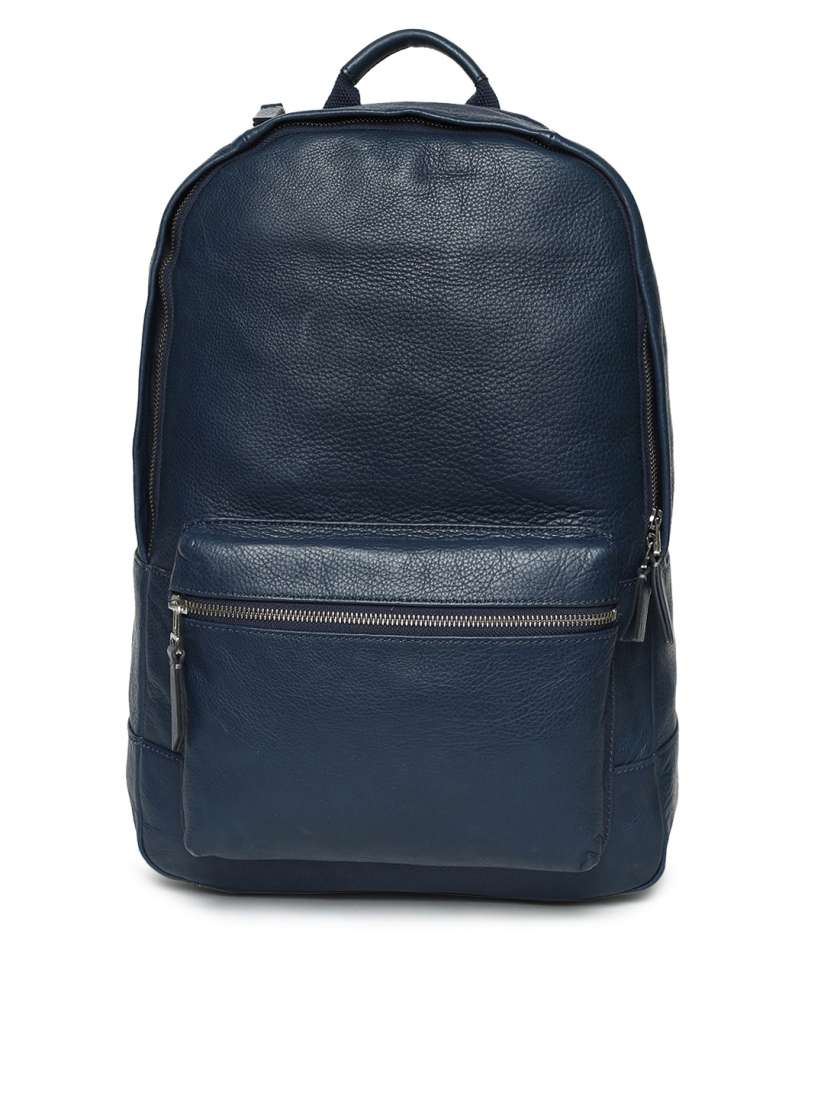 Buy Fossil Men Navy Blue Solid Leather Backpack Backpacks for Men 9149733 Myntra
