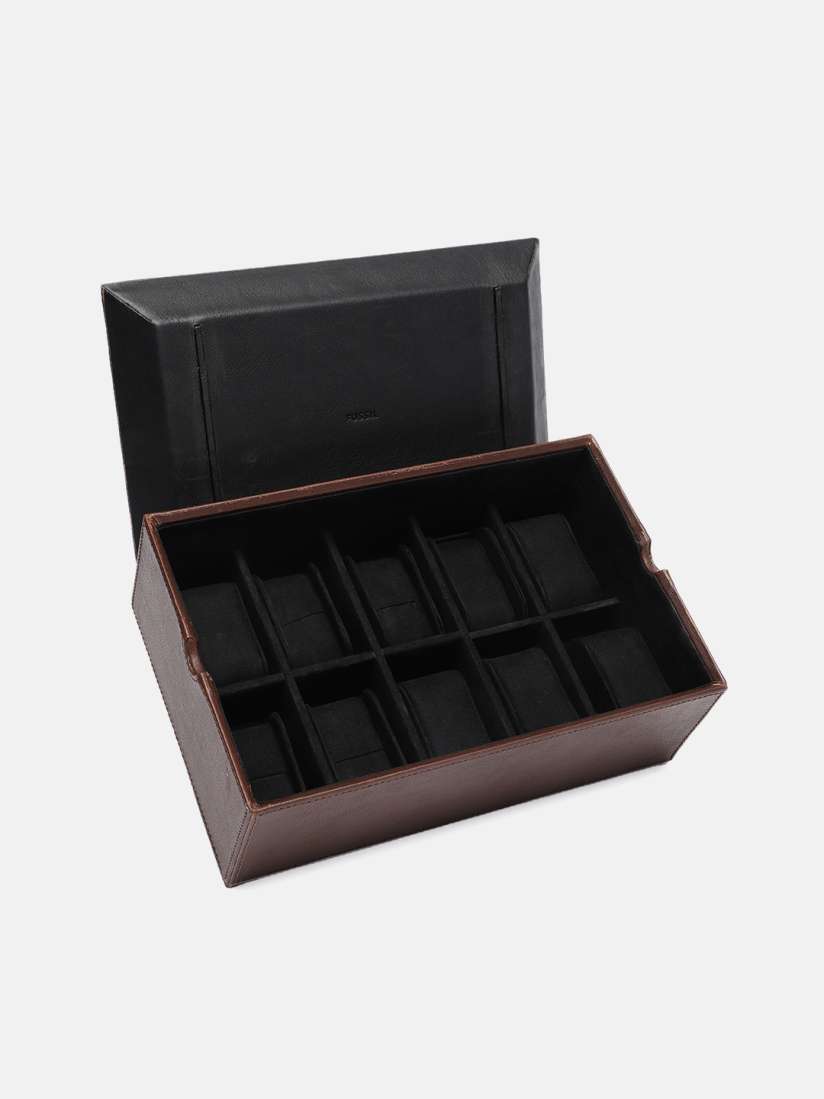 Buy Fossil Men Leather 10 Piece Watch Box with Removable Valet Tray Accessory Gift Set for Men 9149825 Myntra
