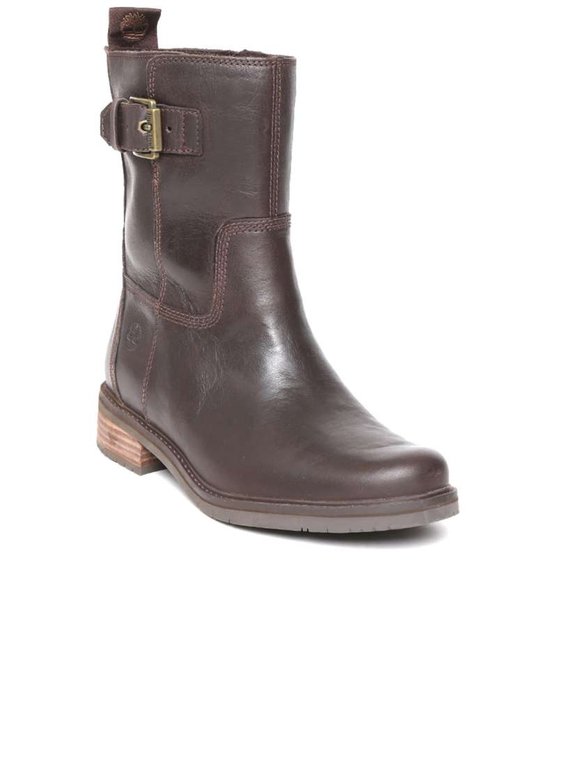 Buy Timberland Women Coffee Brown Mont Chevalier Leather High Top Biker Boots Boots for Women 9161583 Myntra