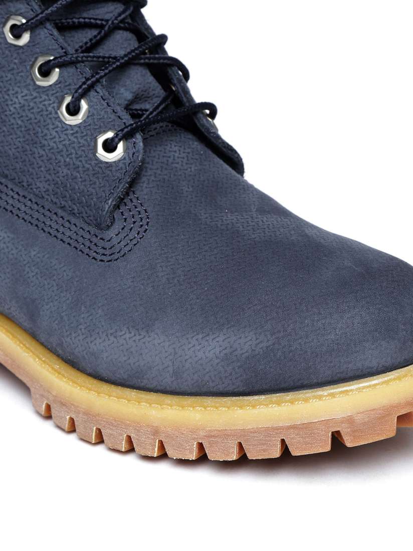 Buy Timberland Men Navy Blue Textured 6 Premium Waterproof Casual Leather Flat Boots Boots for Men 9161623 Myntra