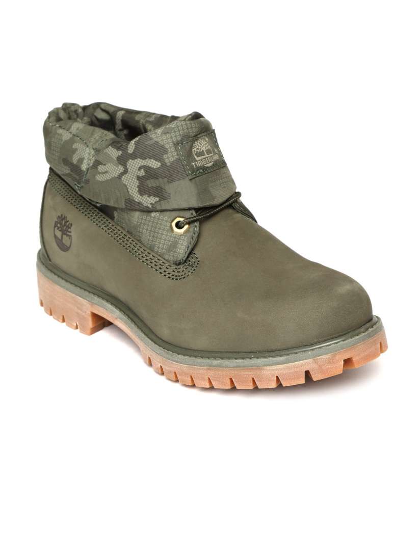 Buy Timberland Men Olive Green Af Roll Top Flat Boots Boots for Men 9161671 Myntra